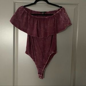 Maroon off the shoulder bodysuit